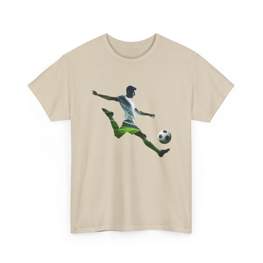 Soccer Player Silhouette Tee - Football Kick Graphic T-Shirt