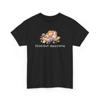 'Tired But Awesome' Cute Cat Relaxing Graphic Tee