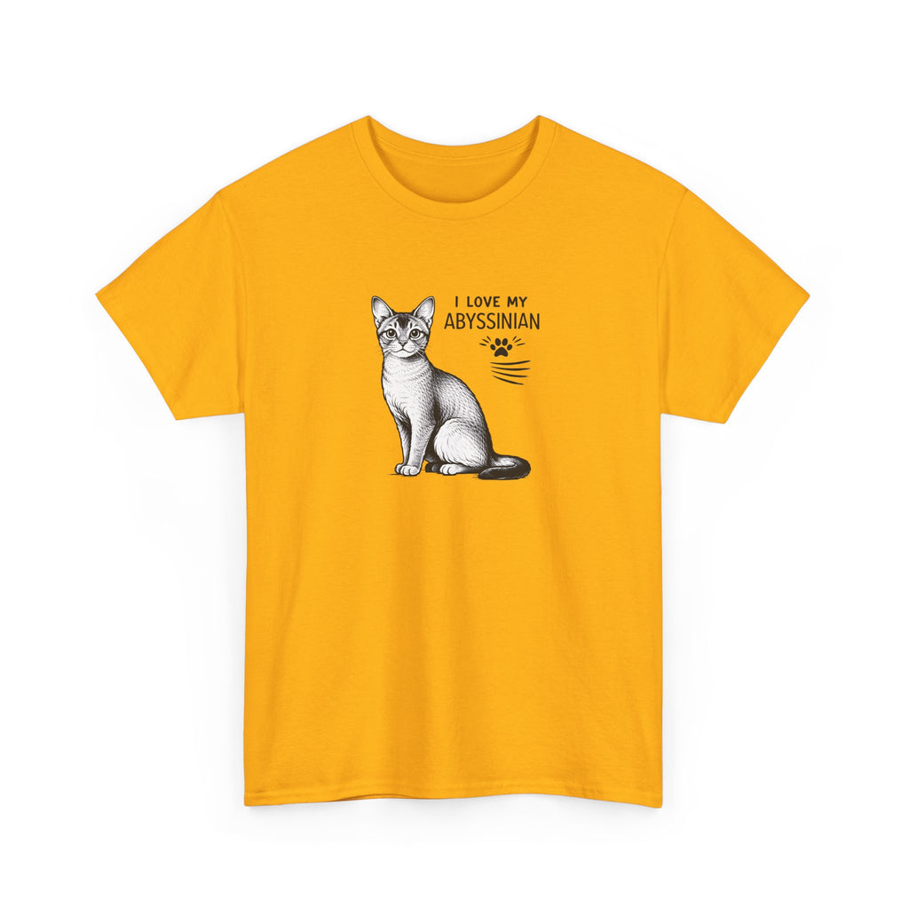 Abyssinian Cat T‑Shirt – "I Love My Abyssinian" Graphic Tee