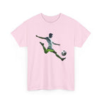 Soccer Player Silhouette Tee - Football Kick Graphic T-Shirt