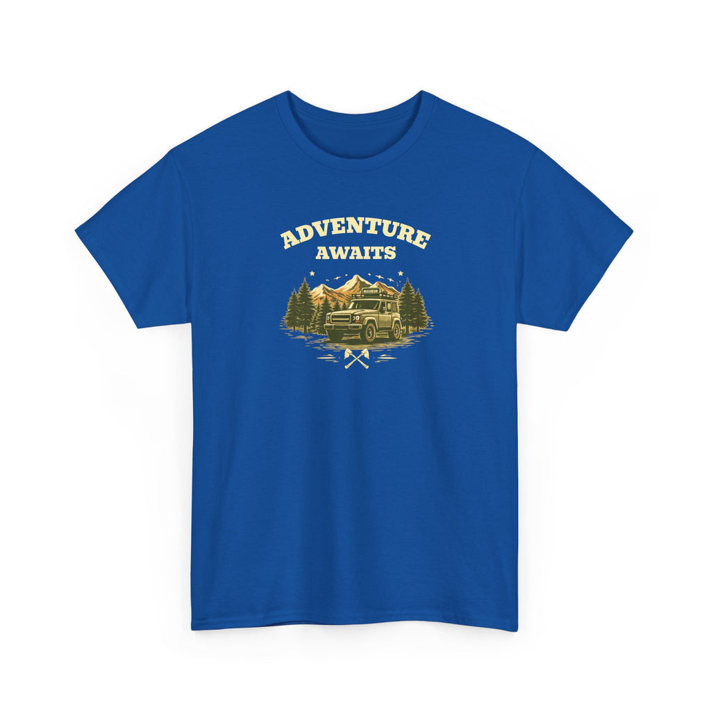 Adventure Awaits T‑Shirt — Vintage Camper Outdoor Graphic Tee