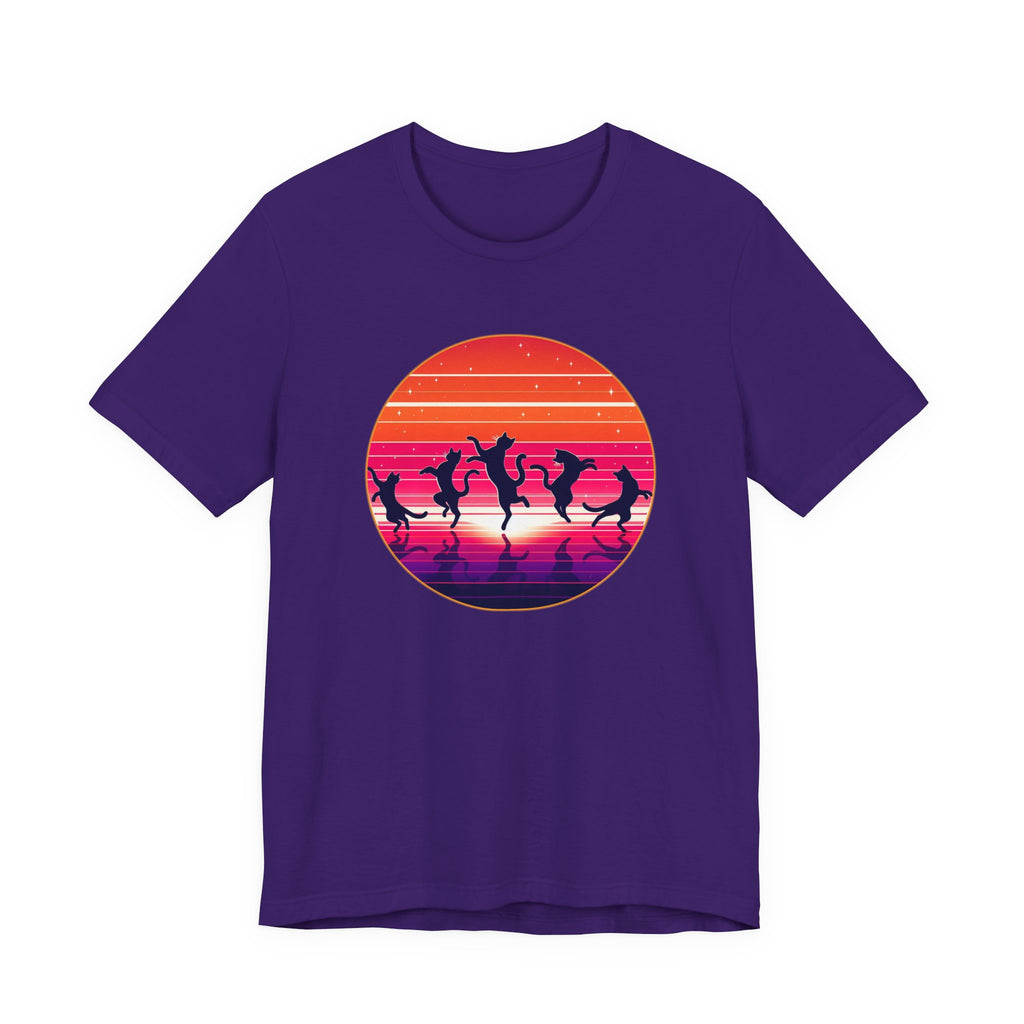 Retro Sunset Dancing Cats T-Shirt