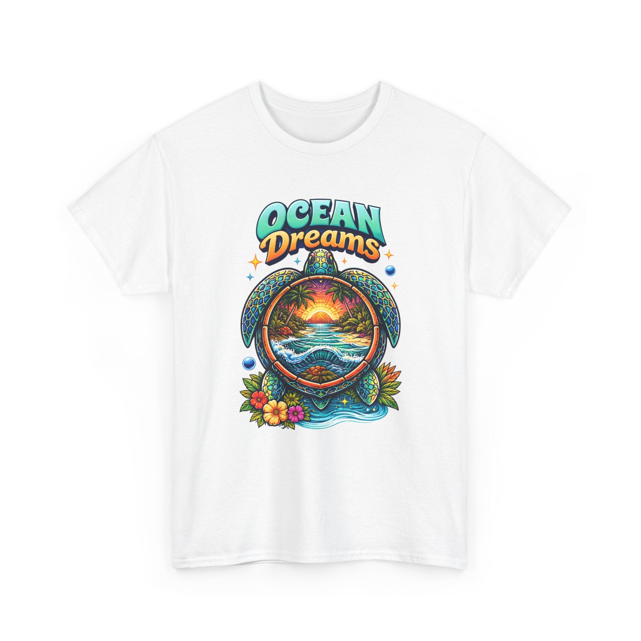 Ocean Dreams T‑Shirt — Tropical Sunset Sea Turtle Graphic Tee