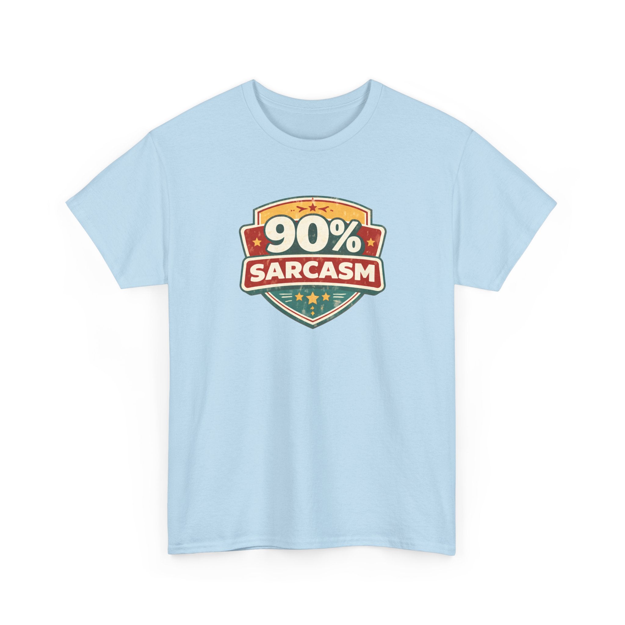 90% Sarcasm T-Shirt — Funny Retro Badge Graphic Tee for Sarcastic Humor