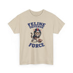 Feline Defense Force T-Shirt — Cute Football Cat Tee for Cat Lovers & Sports Fans
