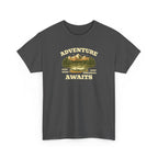 Adventure Awaits T-Shirt — Vintage Mountain Canoe Graphic Tee