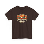 Fresh Air Club T-Shirt — Retro Mountain Sunset Outdoor Tee