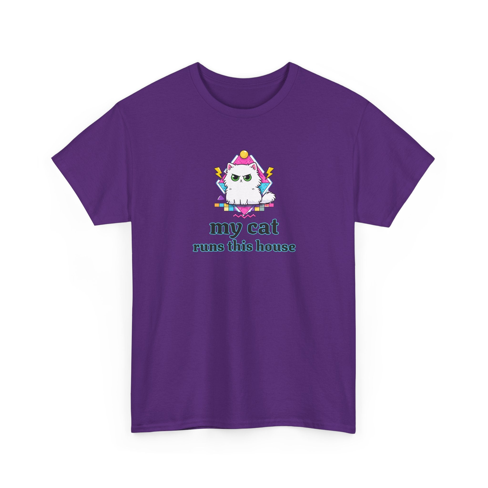 My Cat Runs This House T-Shirt — Cute Cat Graphic Tee for Cat Lovers