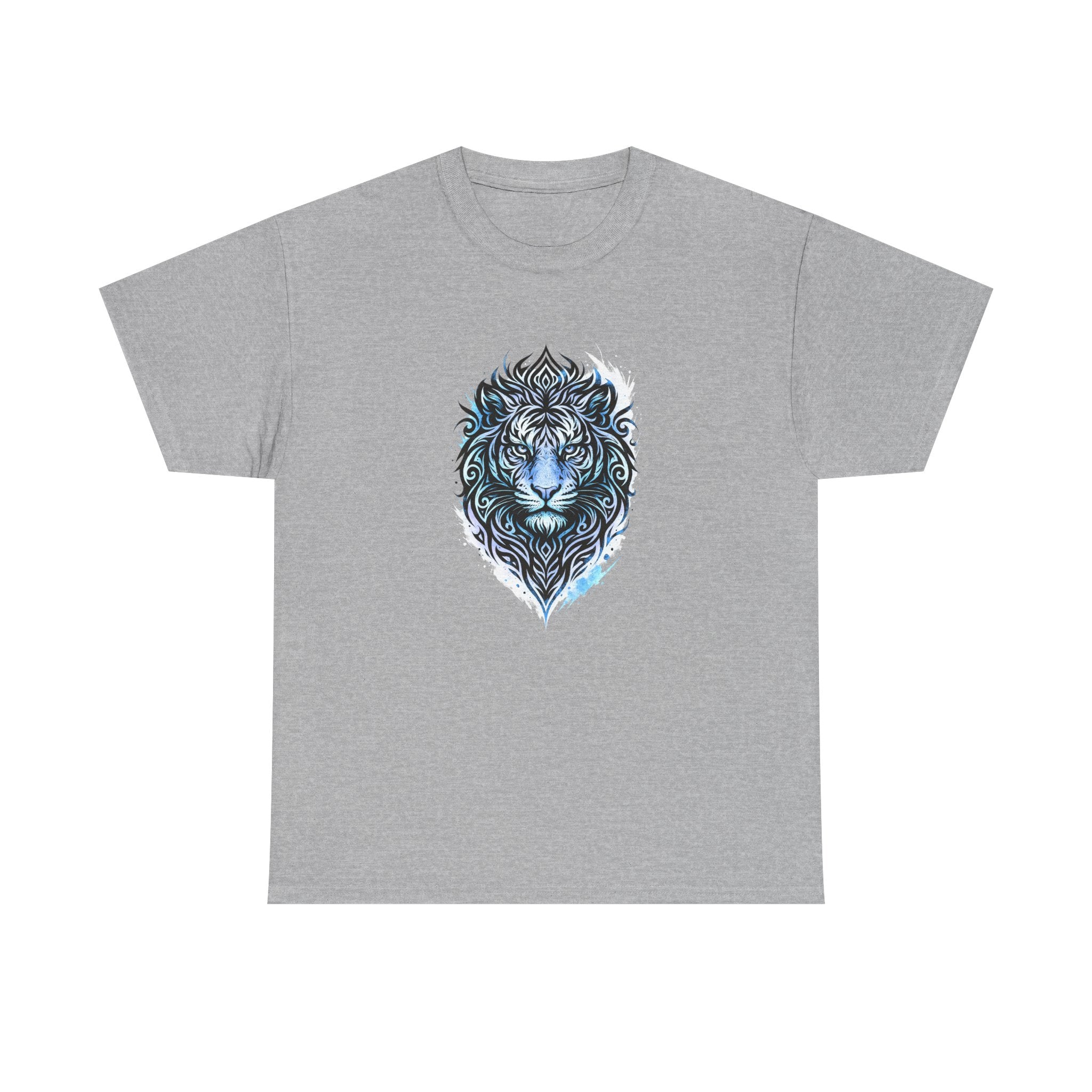 Tiger T-Shirt — Intricate Blue And White Tiger Graphic Tee