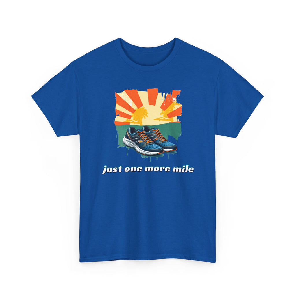 Running Tee — "Just One More Mile" Sunrise Graphic Shirt