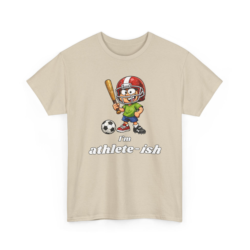 "I'm Athlete-ish" Sports Cartoon T-Shirt — Funny Sports Fan Graphic Tee