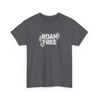 Roam Free T-Shirt — Outdoor Adventure Tee with Boot Print Graphic