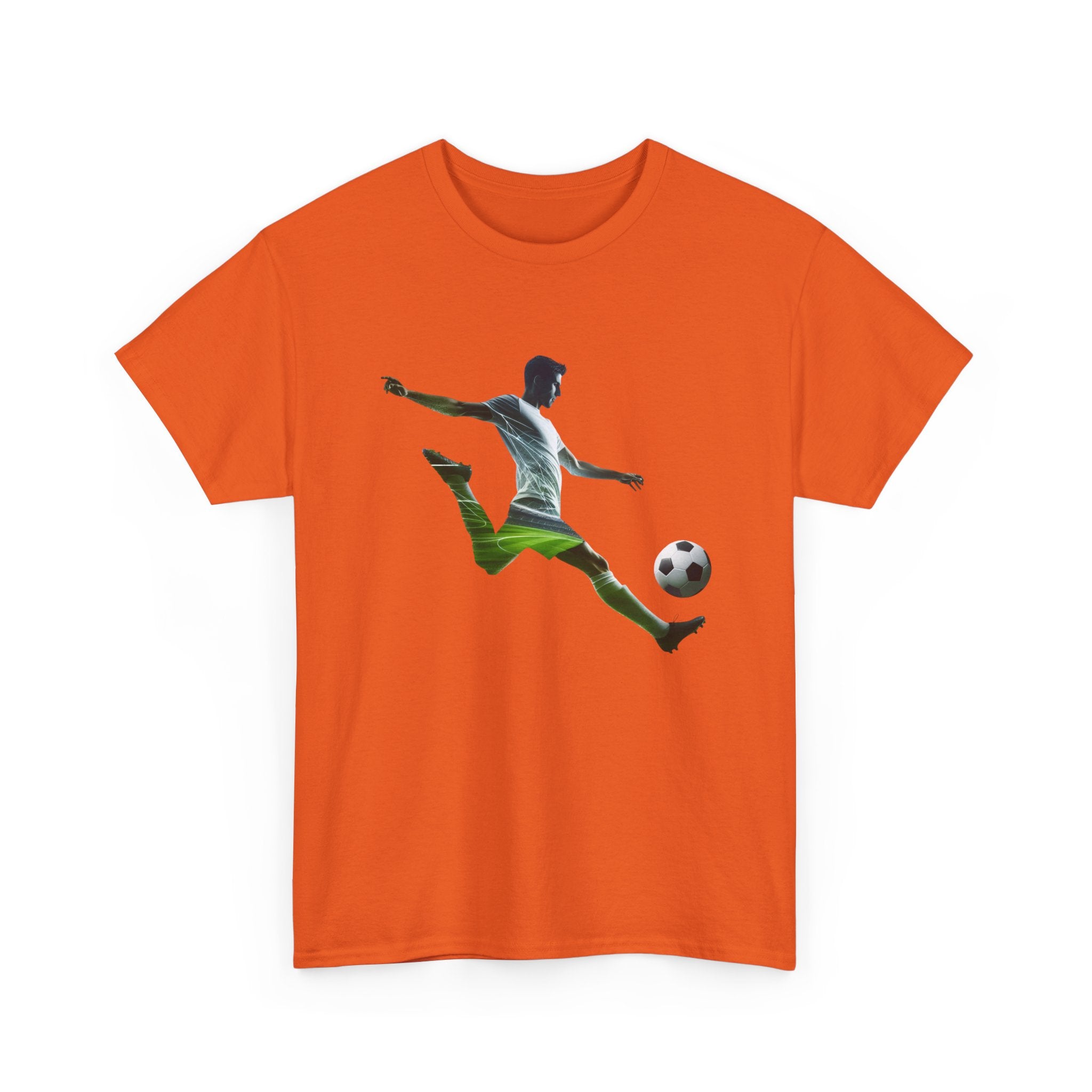 Soccer Player Silhouette Tee - Football Kick Graphic T-Shirt