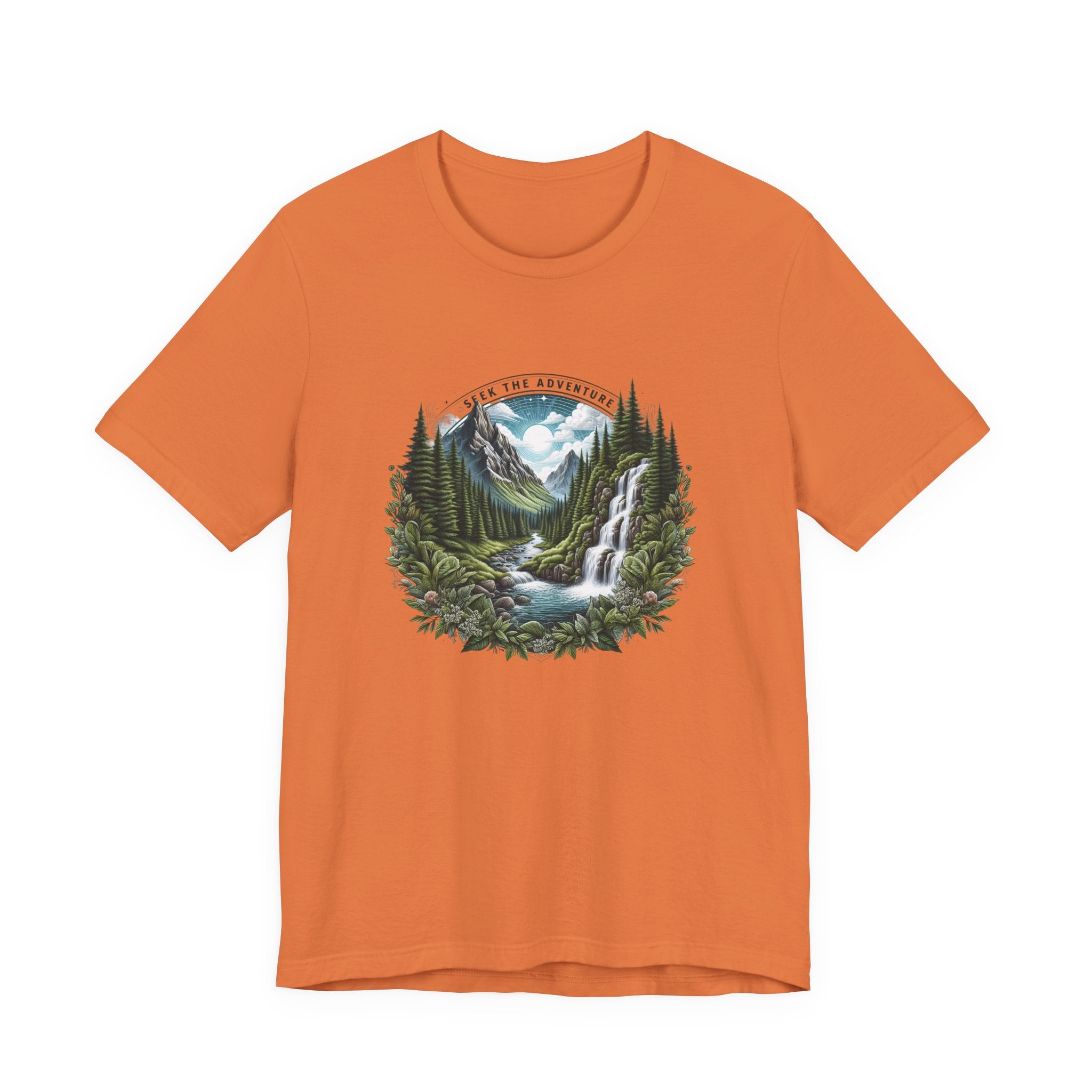 Nature Adventure T-Shirt — Mountain Waterfall Forest Graphic Tee
