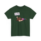 Cute Cartoon Girl 'I'm Fine' Funny Dry Humor Graphic Tee