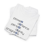 Resist T‑Shirt — 'power defiance persist dignity progress stand' Minimalist Protest Tee