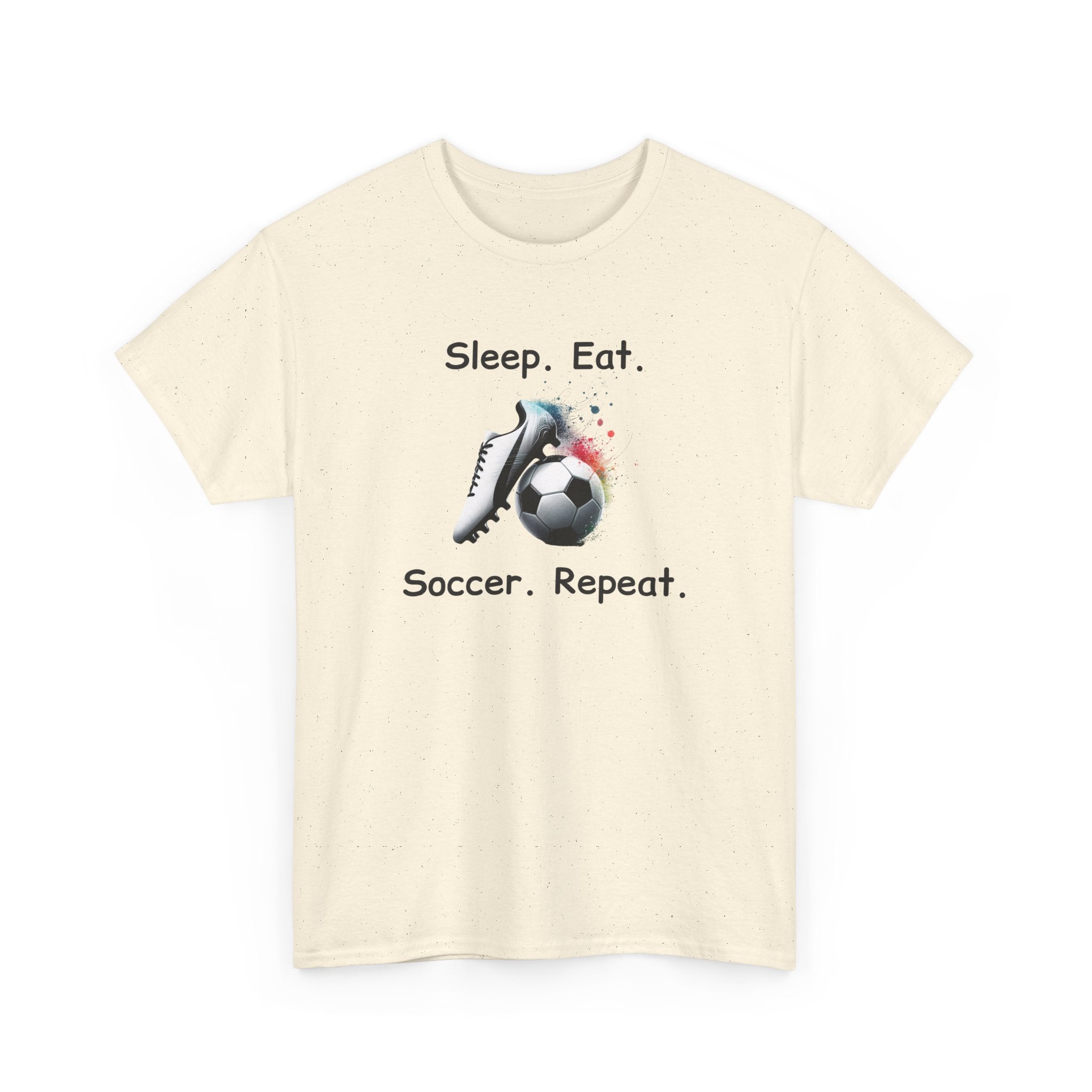 Soccer T-Shirt — "Sleep. Eat. Soccer. Repeat." Youth & Adult Crew Tee