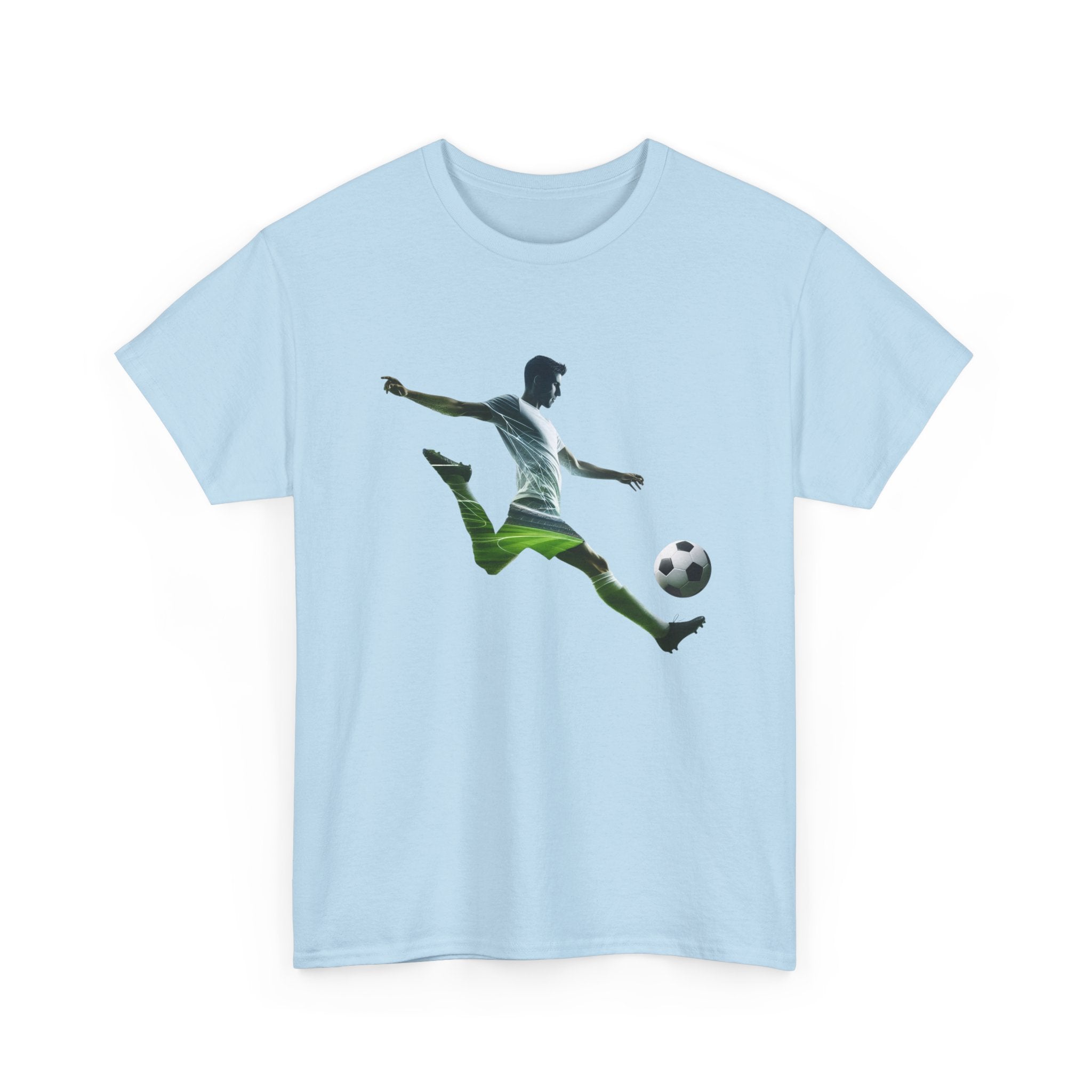 Soccer Player Silhouette Tee - Football Kick Graphic T-Shirt