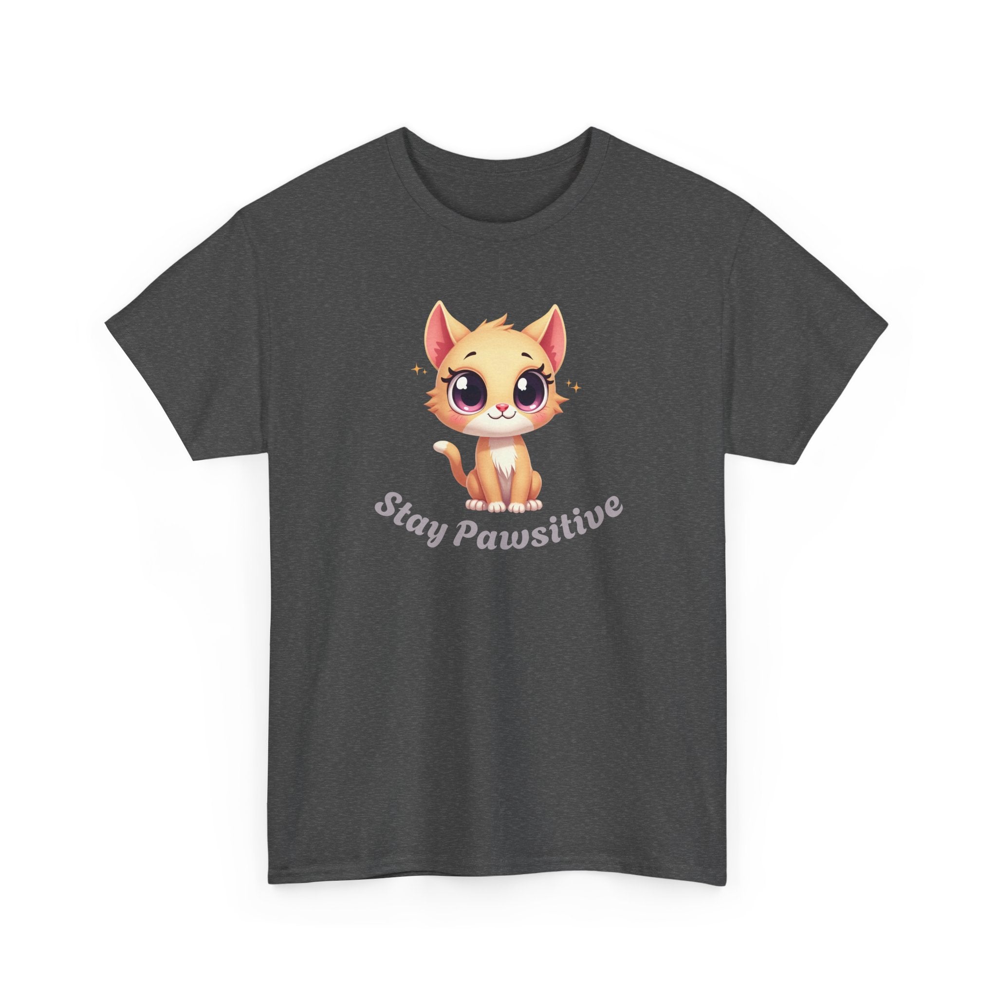 Stay Pawsitive Tee — Cute Kitten Graphic T-Shirt