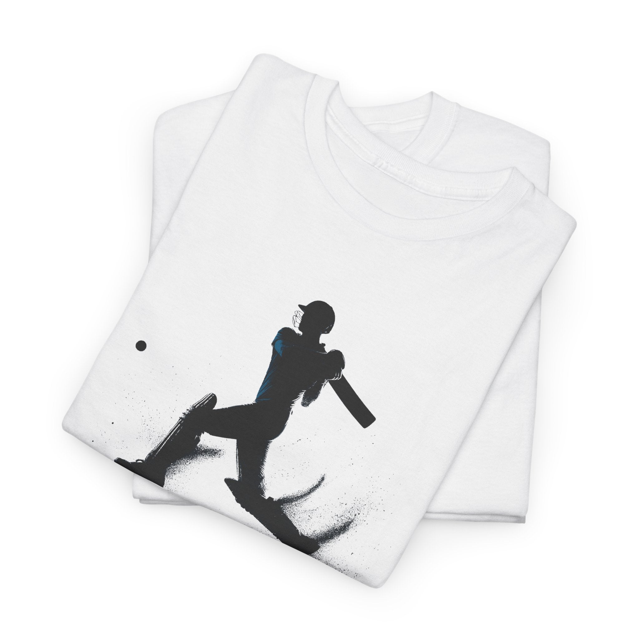 Cricket Silhouette Tee — Batter Hitting Ball Graphic Shirt