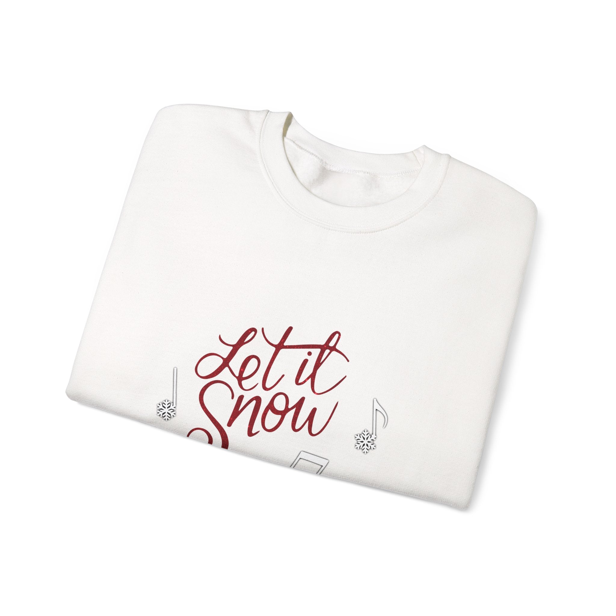 Let It Snow Crewneck Sweatshirt — Cozy Holiday Sweatshirt with Musical Snowflake Design