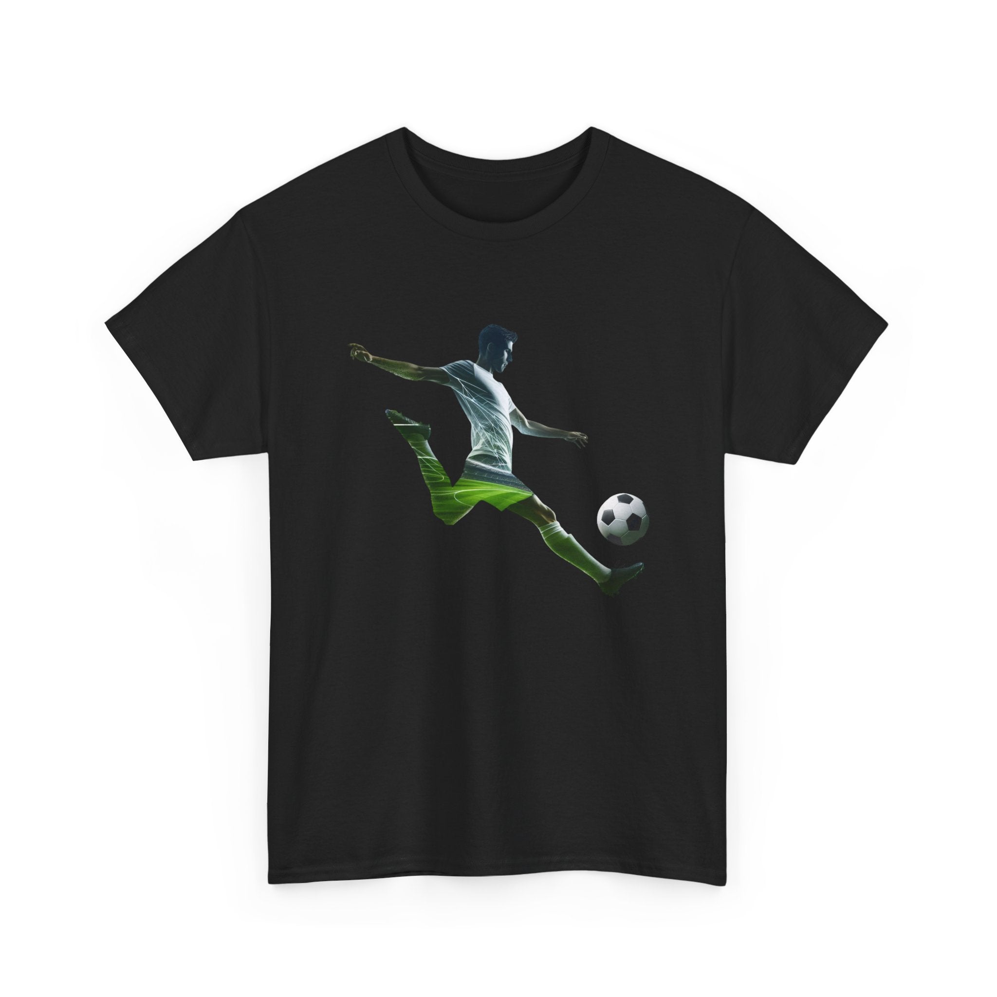 Soccer Player Silhouette Tee - Football Kick Graphic T-Shirt