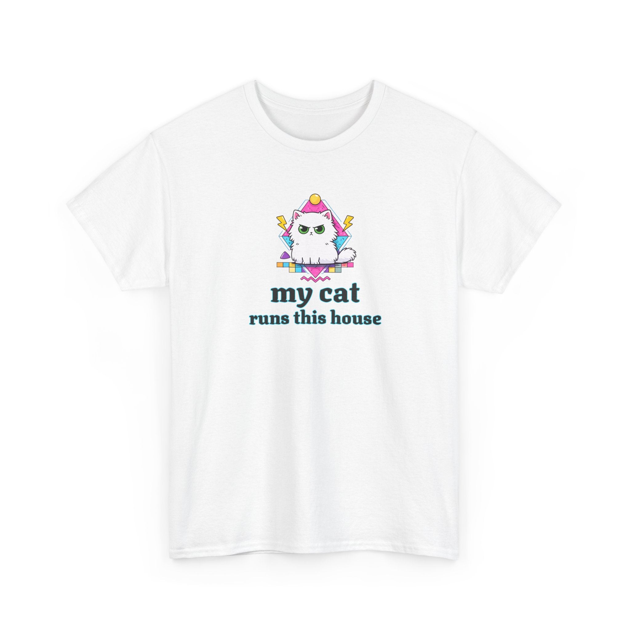 My Cat Runs This House T-Shirt — Cute Cat Graphic Tee for Cat Lovers