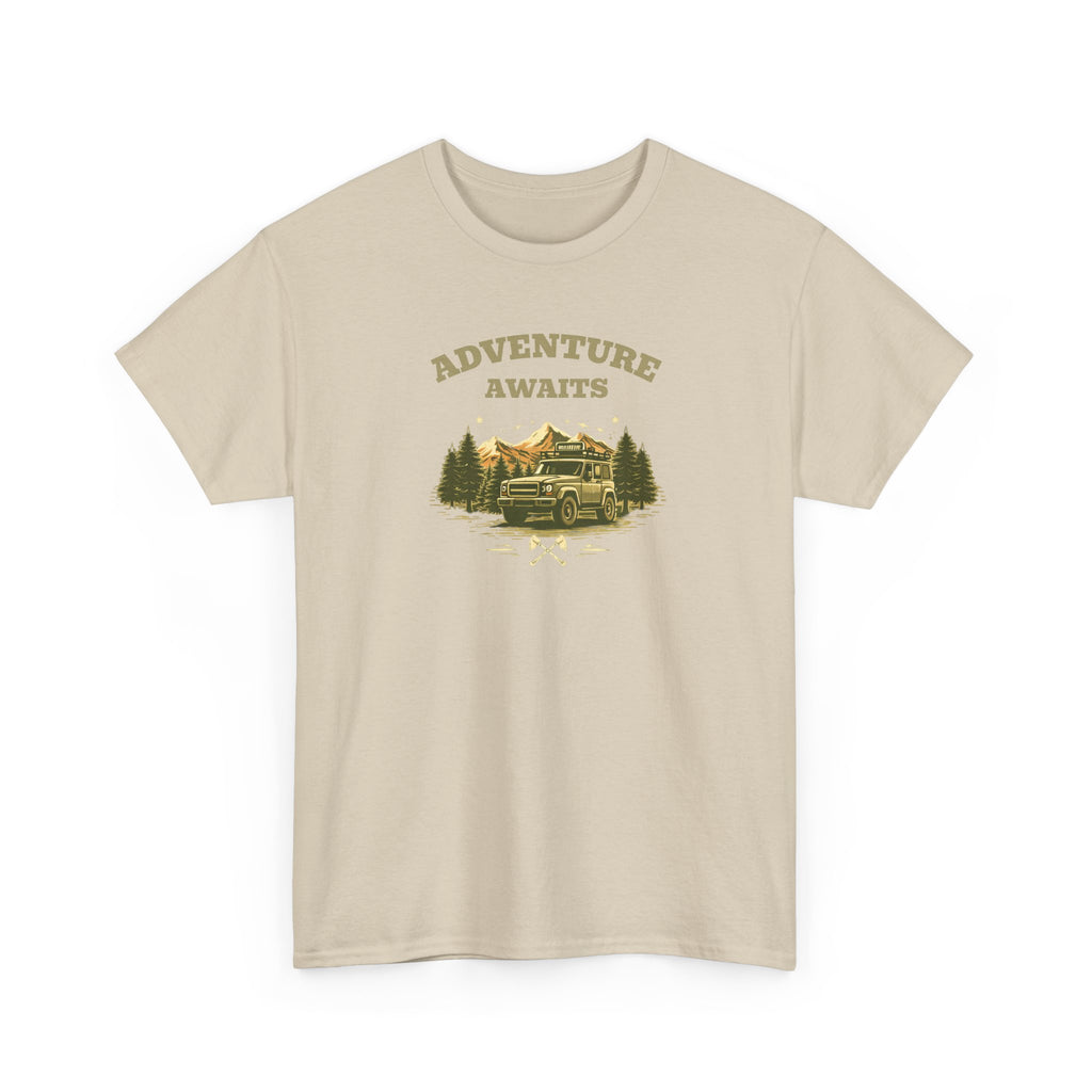 Adventure Awaits T‑Shirt — Vintage Camper Outdoor Graphic Tee