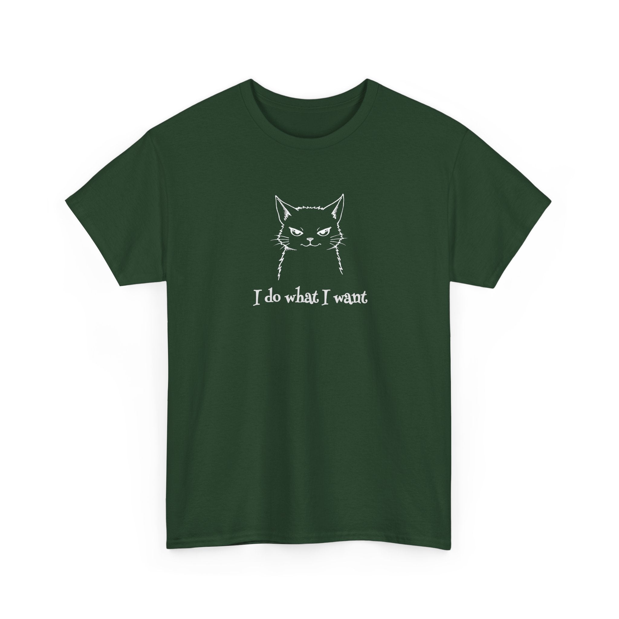 Cat Face Tee — "I Do What I Want" Graphic T-Shirt