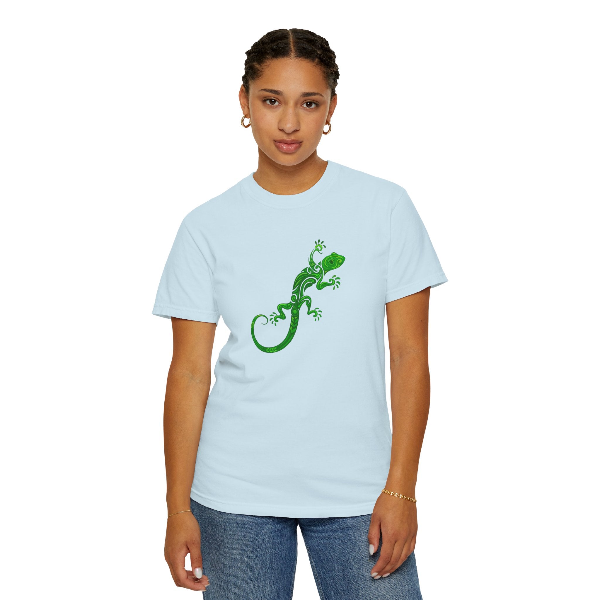 Green Gecko Graphic T-Shirt — Nature Lizard Shirt
