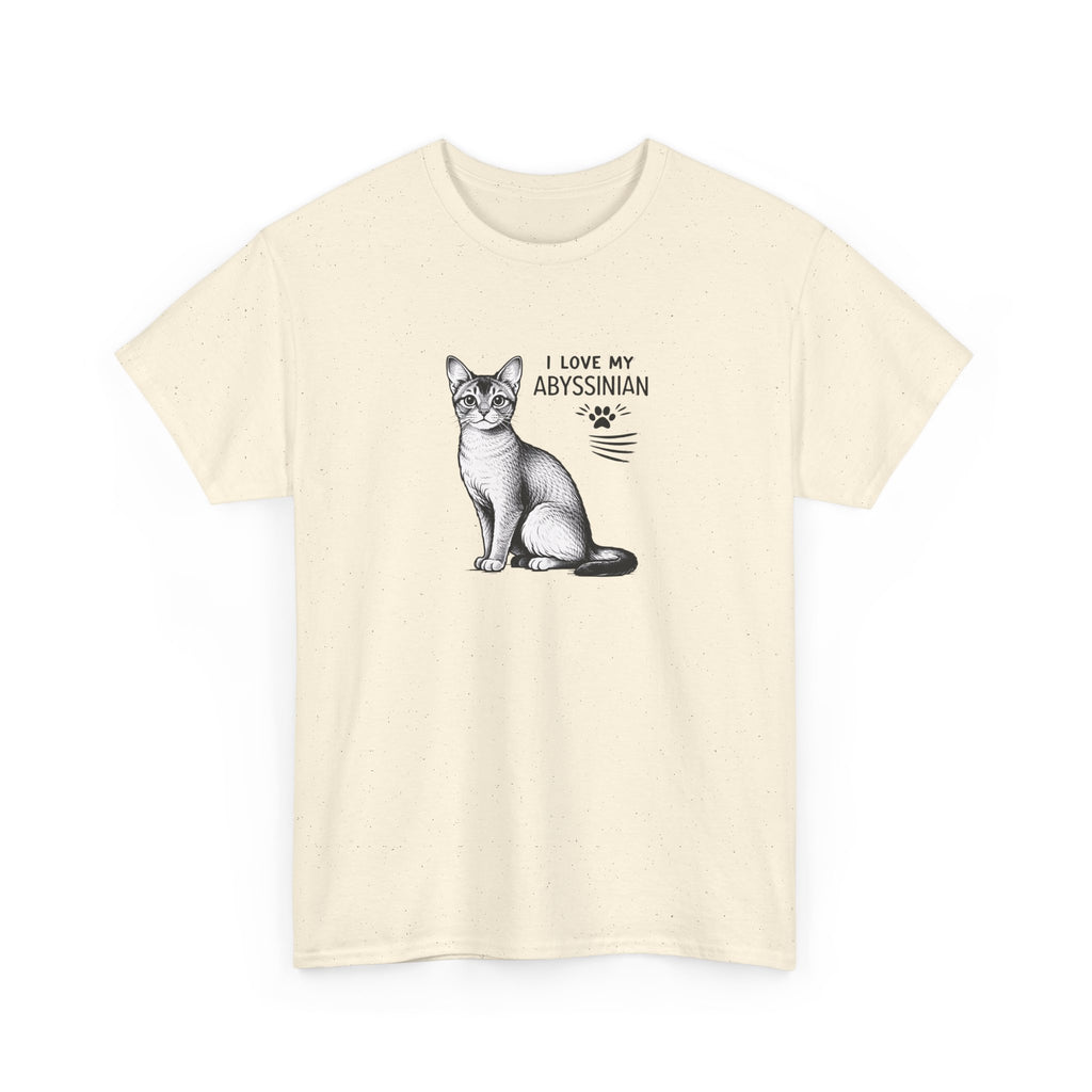Abyssinian Cat T‑Shirt – "I Love My Abyssinian" Graphic Tee