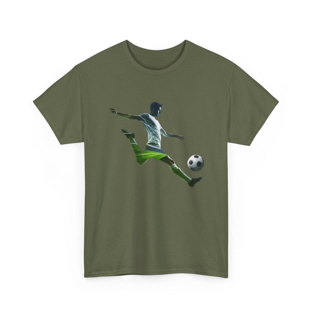 Soccer Player Silhouette Tee - Football Kick Graphic T-Shirt