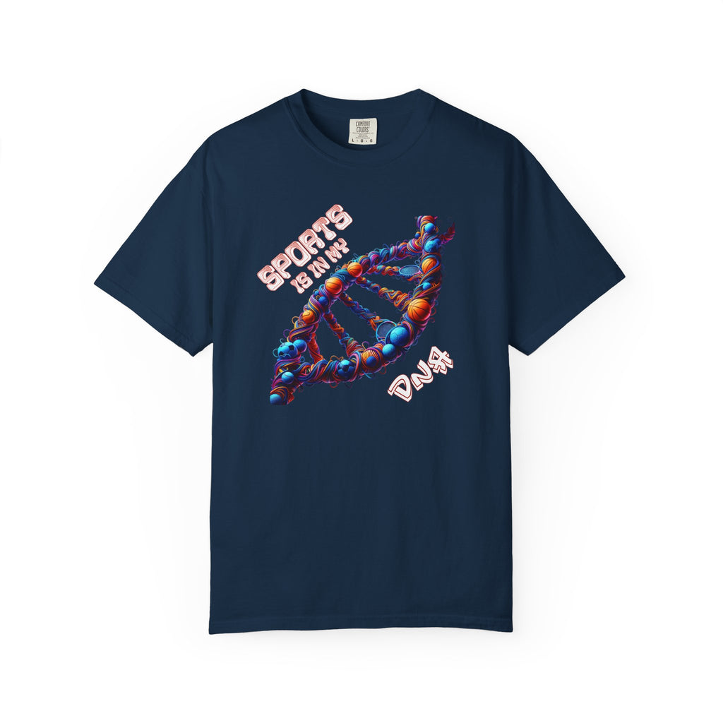 DNA Strand Graphic T-Shirt — "Sports is in my DNA" Athletic Tee