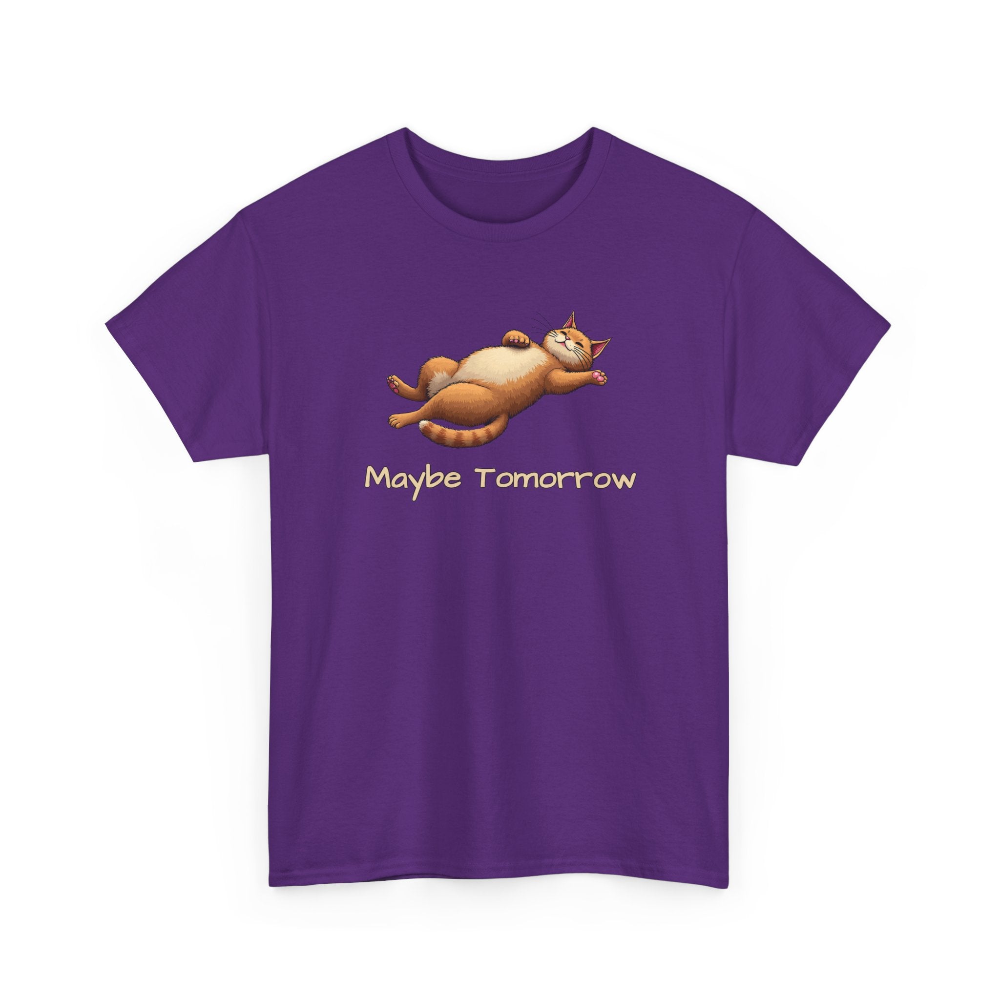 Maybe Tomorrow Cat T-Shirt — Lazy Cat Funny Graphic Tee