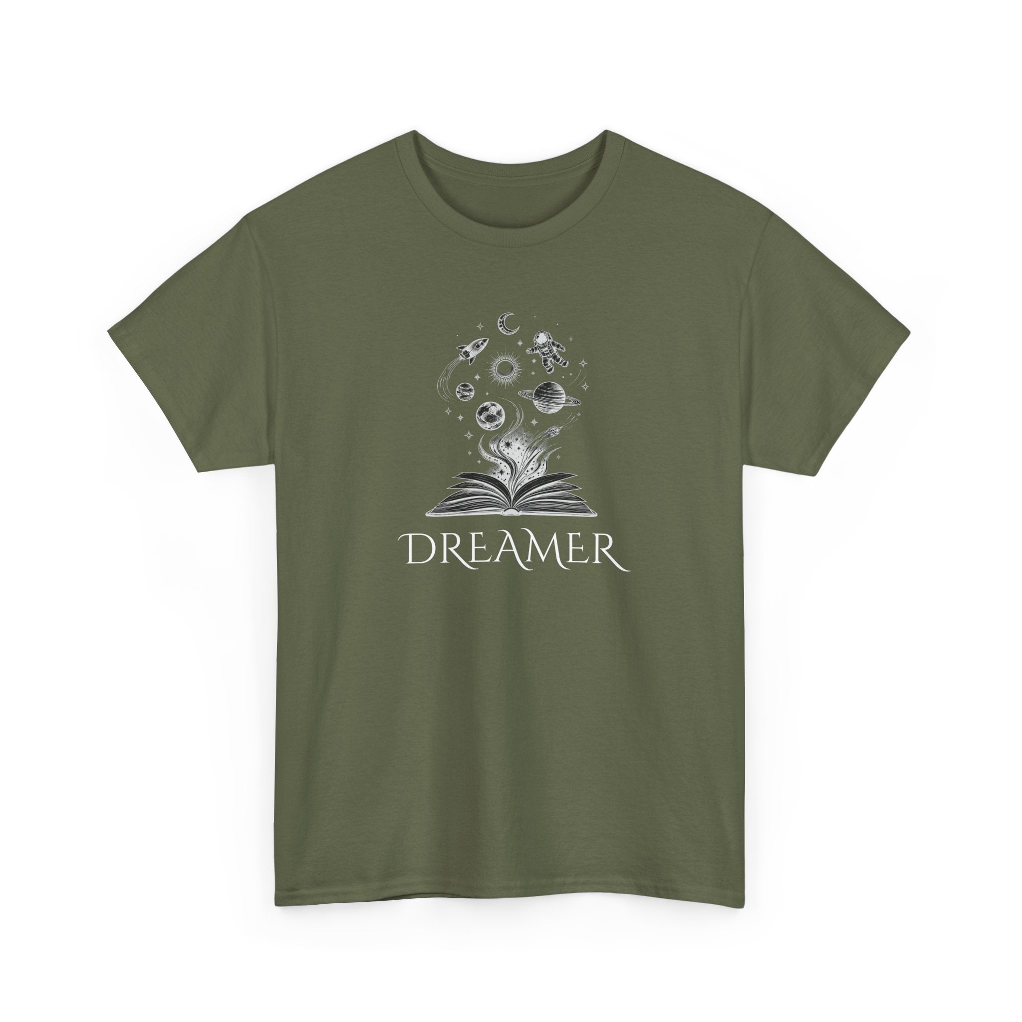 Dreamer T‑Shirt — Illustrated Book & Space Design