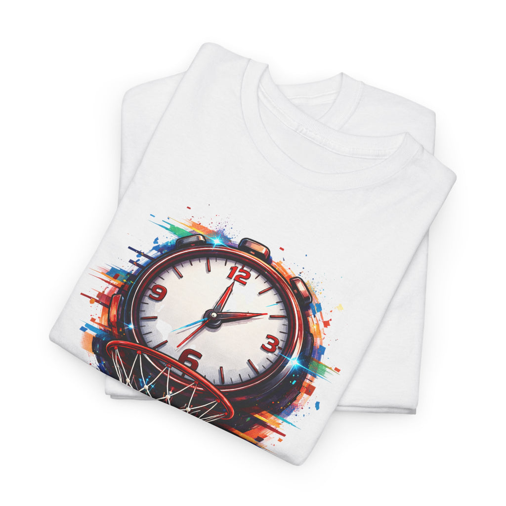 Beat the Buzzer Basketball T-Shirt — Sporty Countdown Graphic Tee