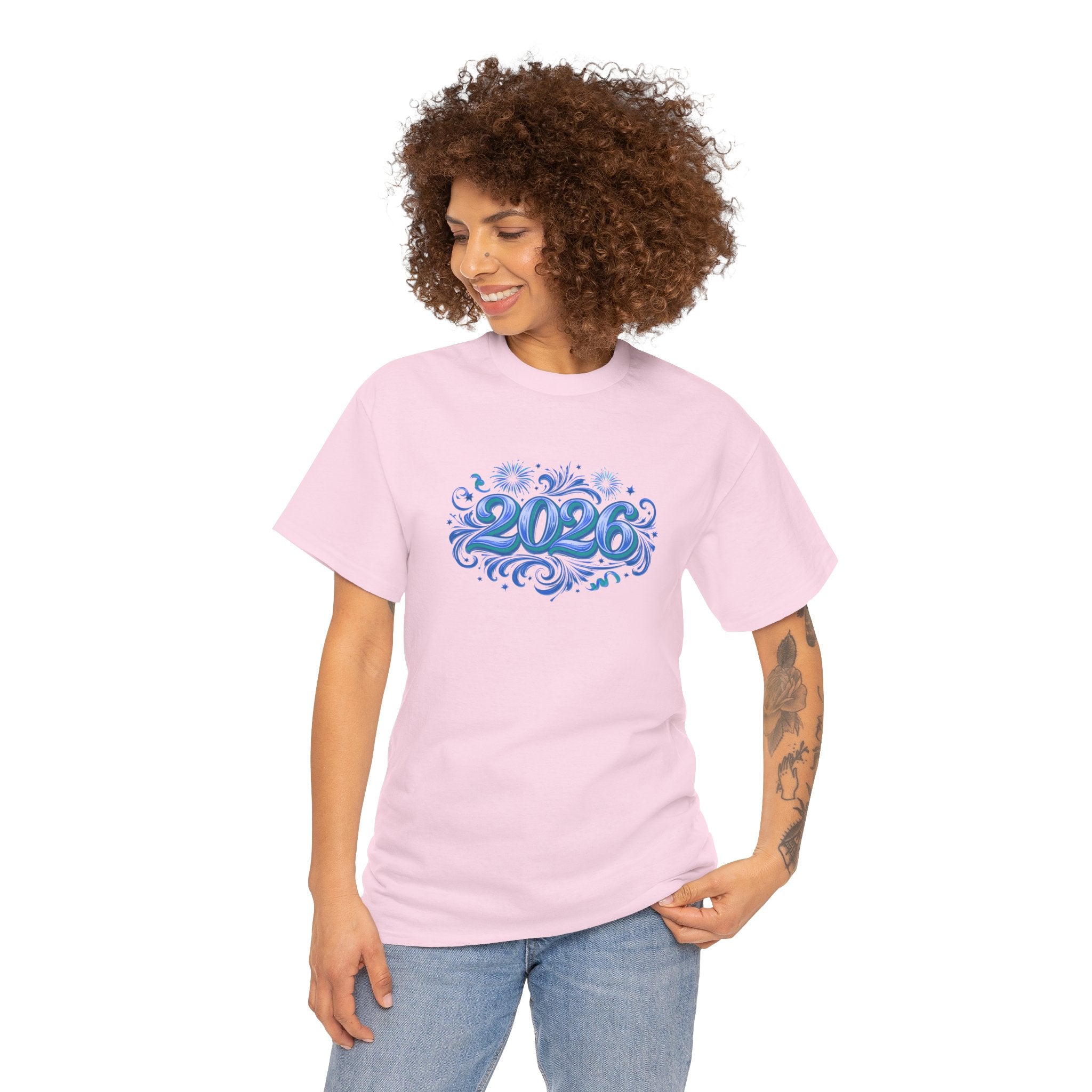 2026 Decorative Script Tee — New Year Celebration T-Shirt