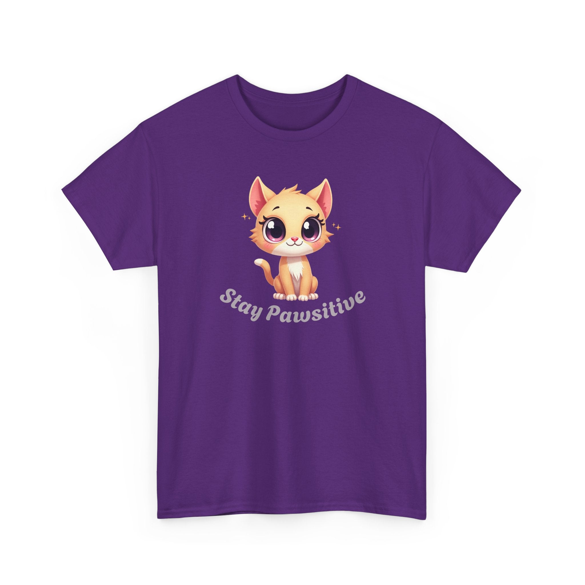 Stay Pawsitive Tee — Cute Kitten Graphic T-Shirt