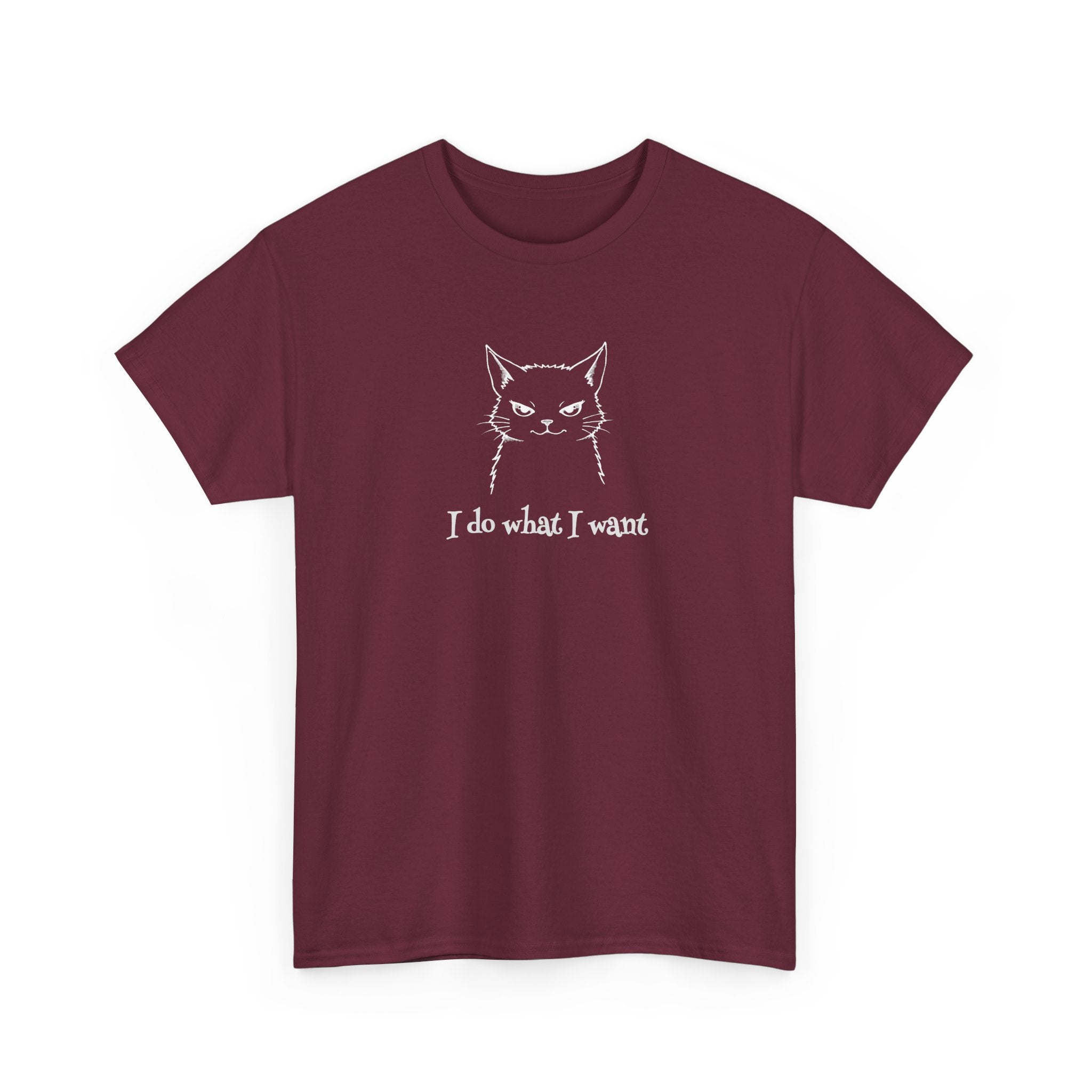 Cat Face Tee — "I Do What I Want" Graphic T-Shirt
