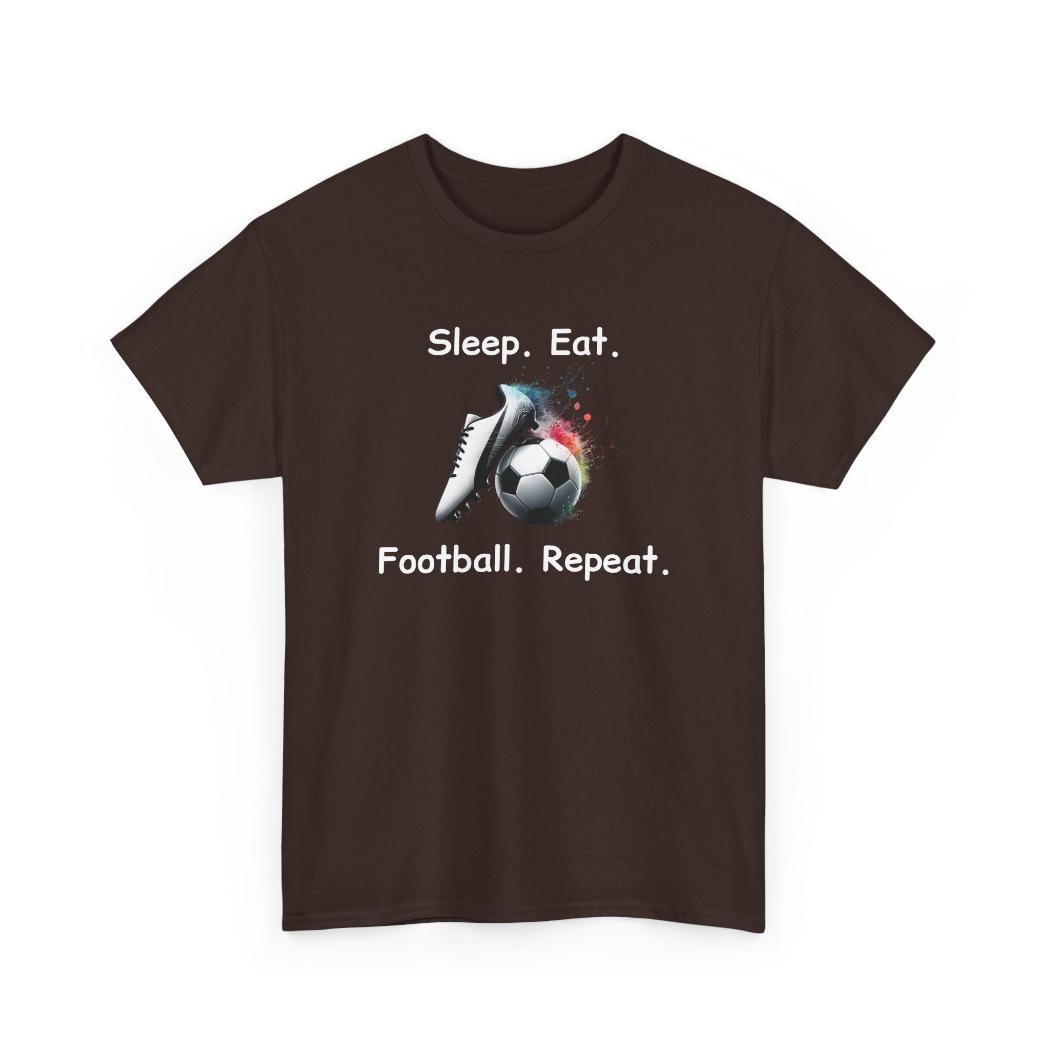 Football Soccer T-Shirt — "Sleep. Eat. Football. Repeat." Youth & Adult Crew Tee