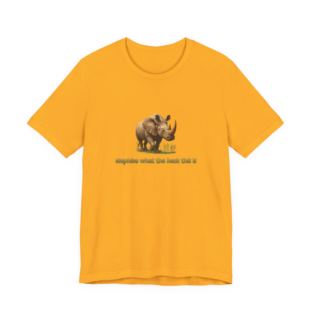 Elephant Rhino Graphic Tee — "elephino what the heck this is" Funny Wildlife T-Shirt