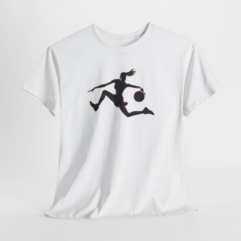 Basketball Player Silhouette T-Shirt — Dynamic Graphic Tee for Basketball Fans