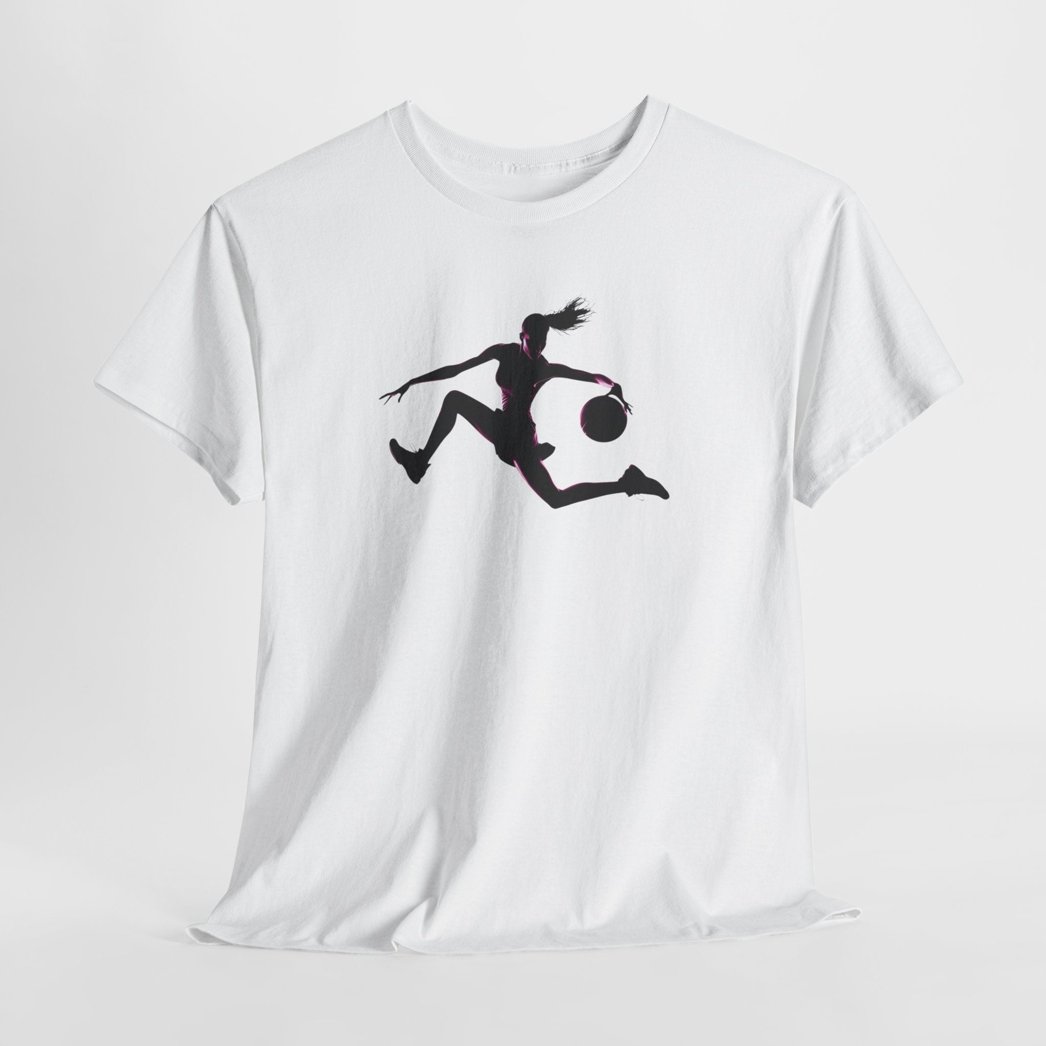 Basketball Player Silhouette T-Shirt — Dynamic Graphic Tee for Basketball Fans