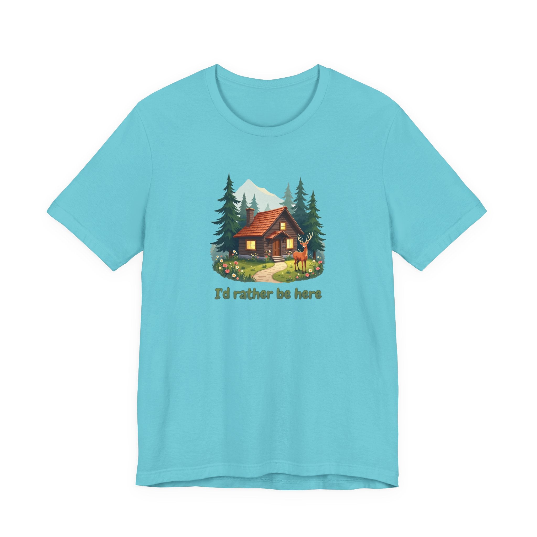 Cabin Escape T-Shirt — 'I'd Rather Be Here' Outdoors Tee