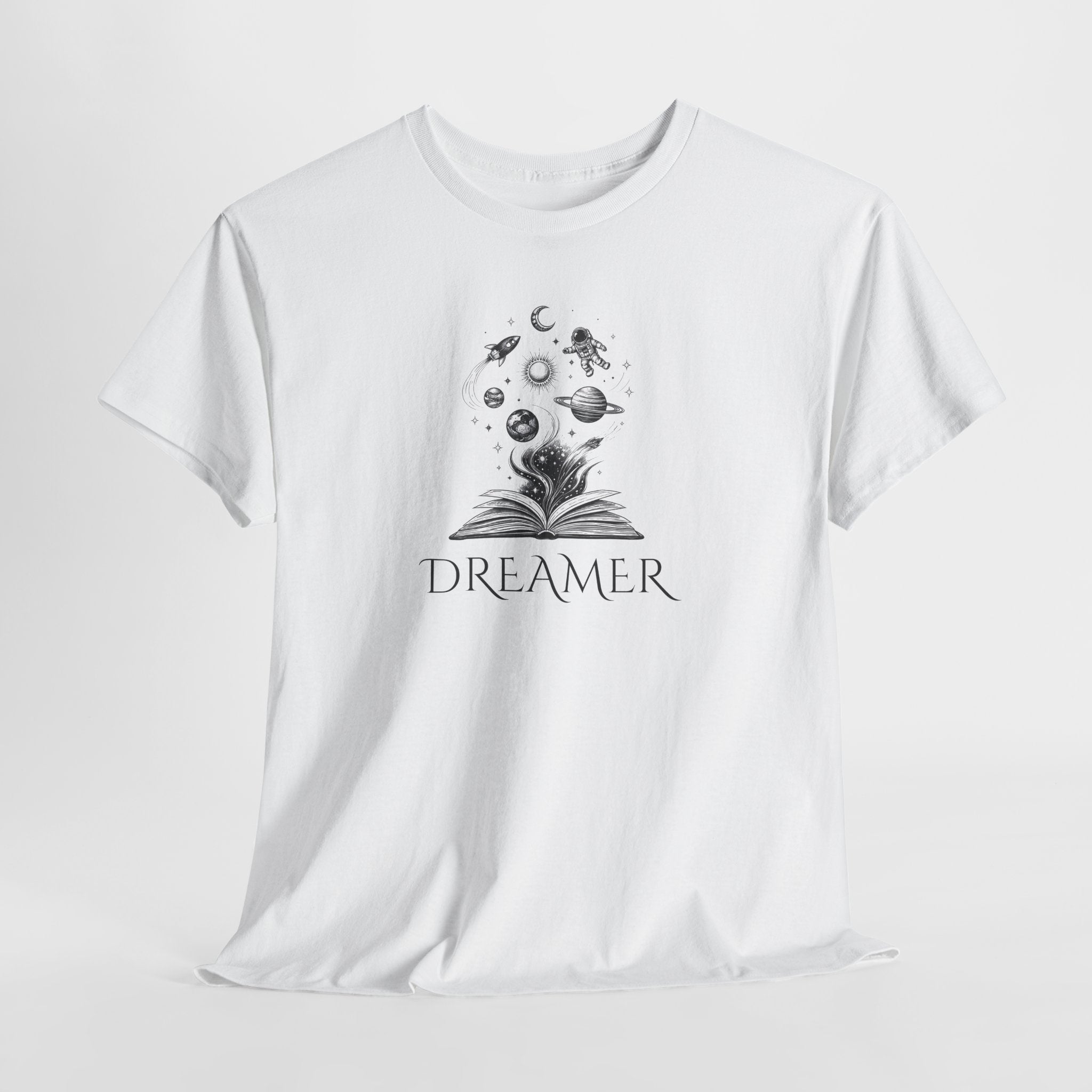 Dreamer T‑Shirt — Illustrated Book & Space Design