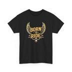 Born to Ride T‑Shirt — Motorcycle Wings Graphic Tee