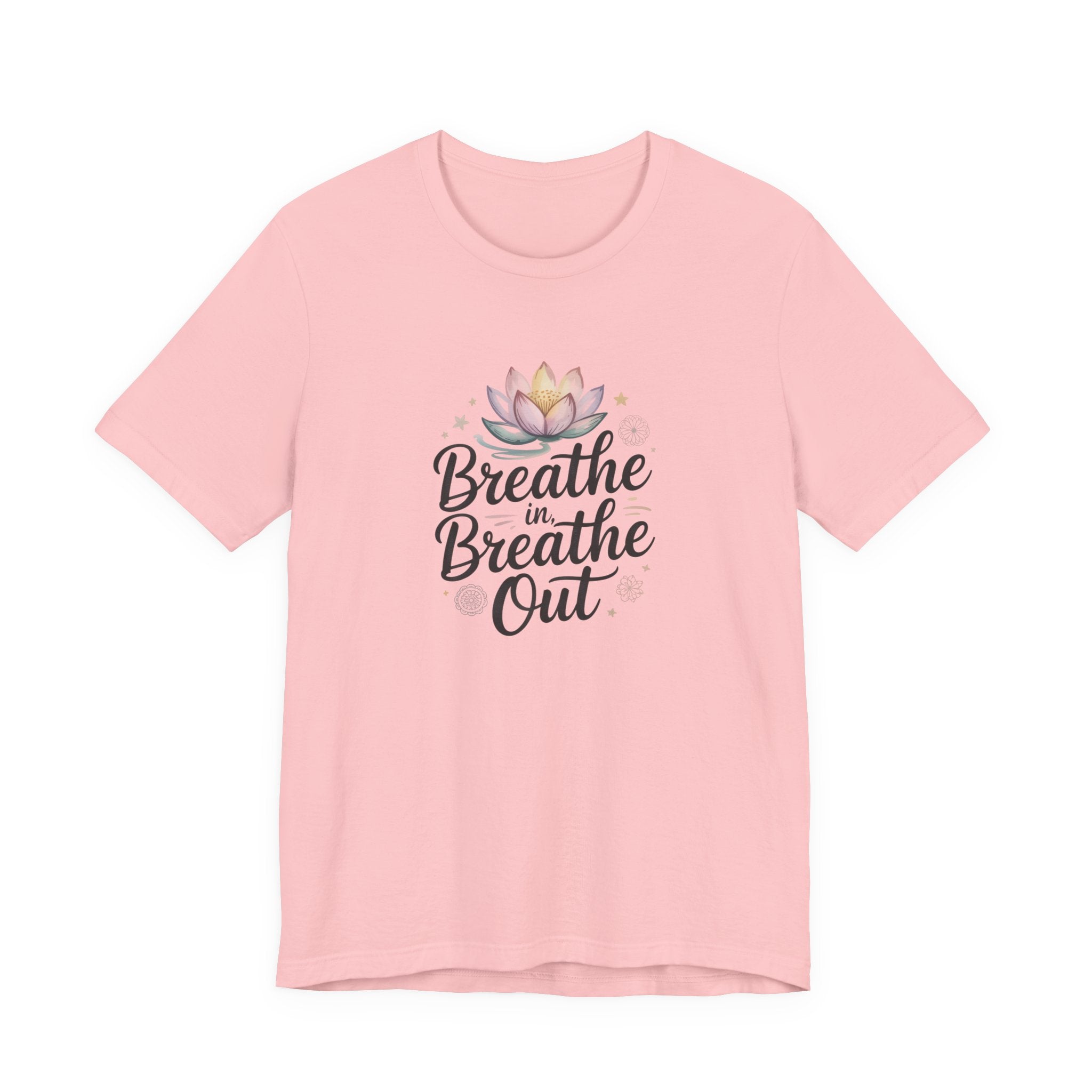 Breathe In Breathe Out T‑Shirt — Lotus Mindfulness Tee for Yoga & Relaxation