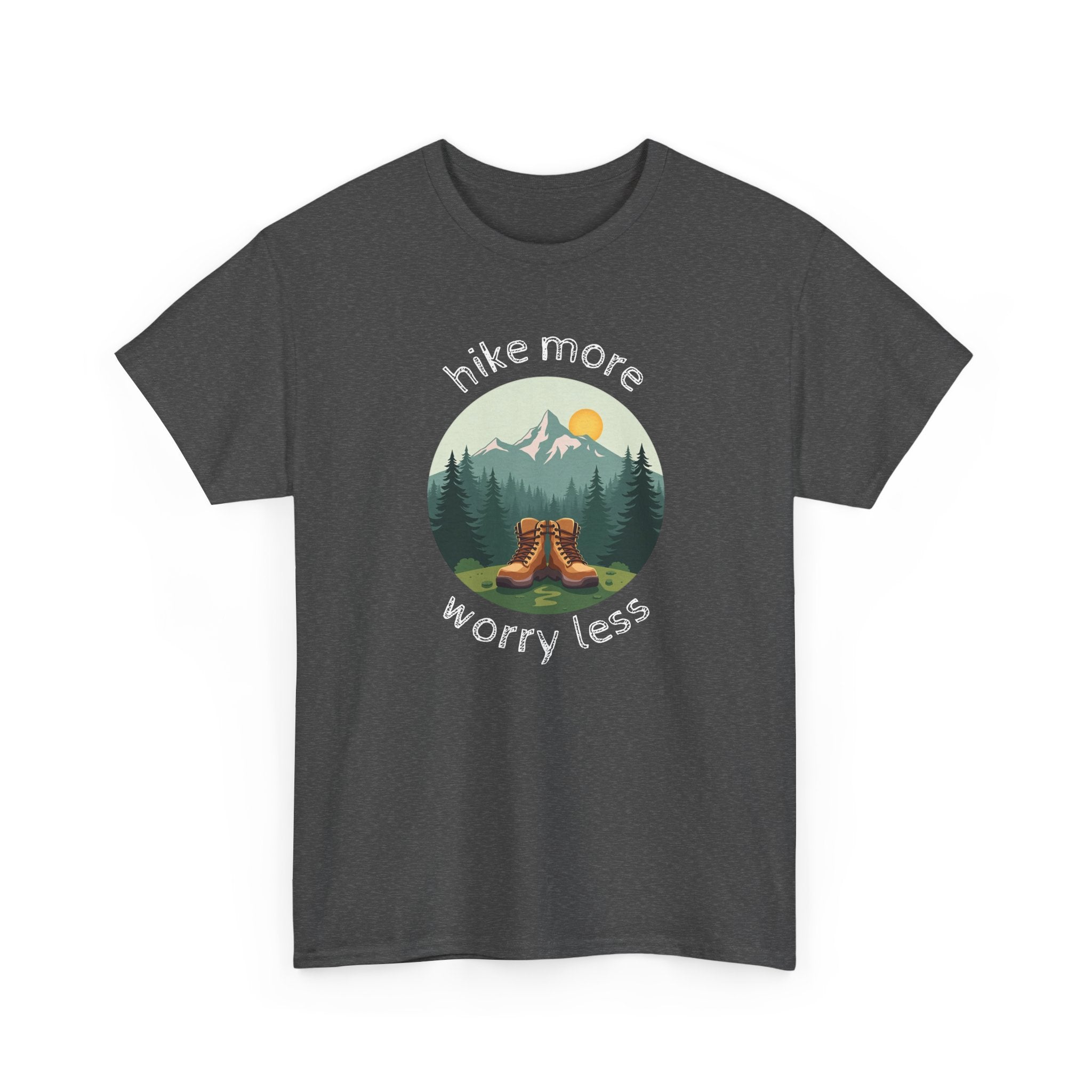 Hike More Worry Less T-Shirt — Nature Hiking Graphic Tee
