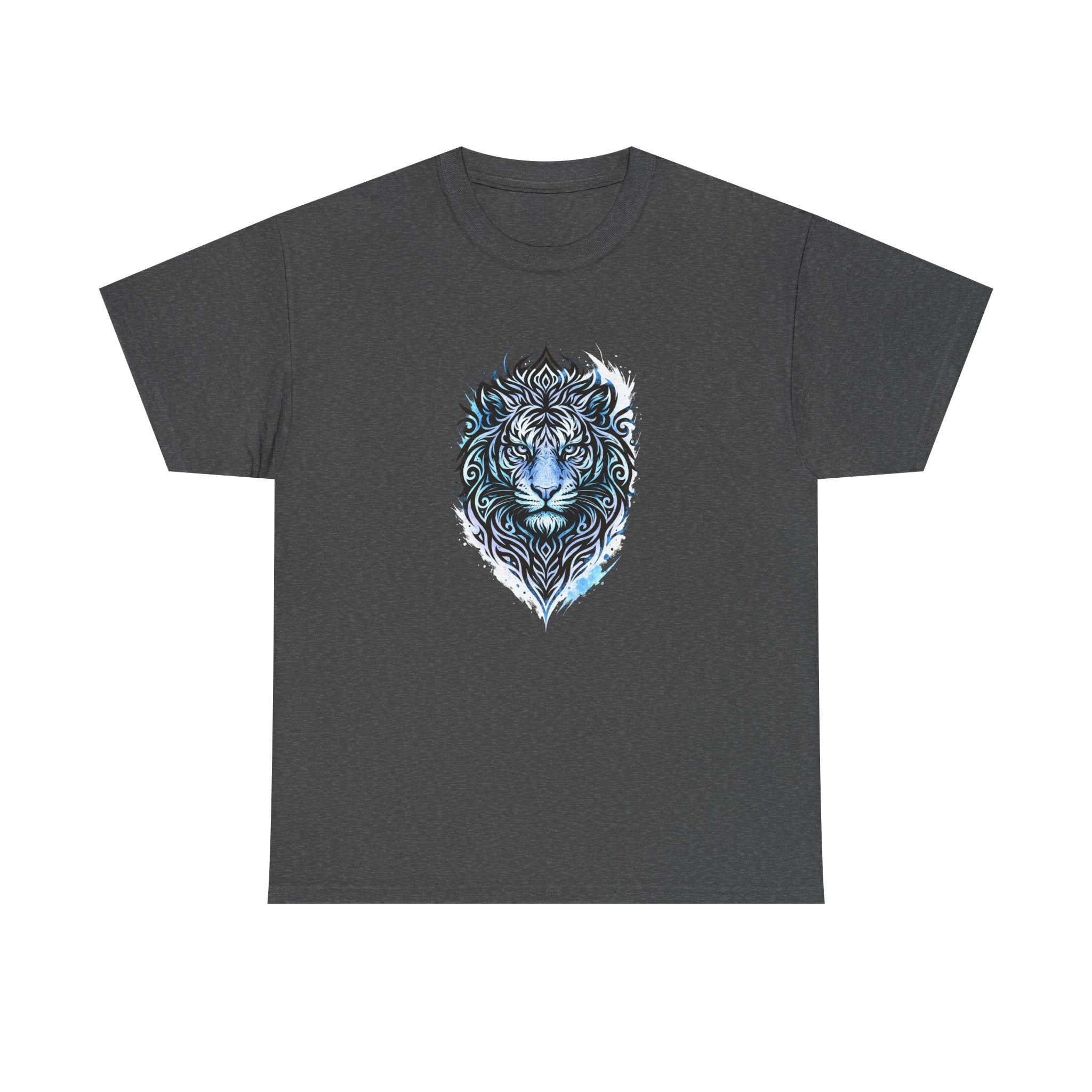 Tiger T-Shirt — Intricate Blue And White Tiger Graphic Tee