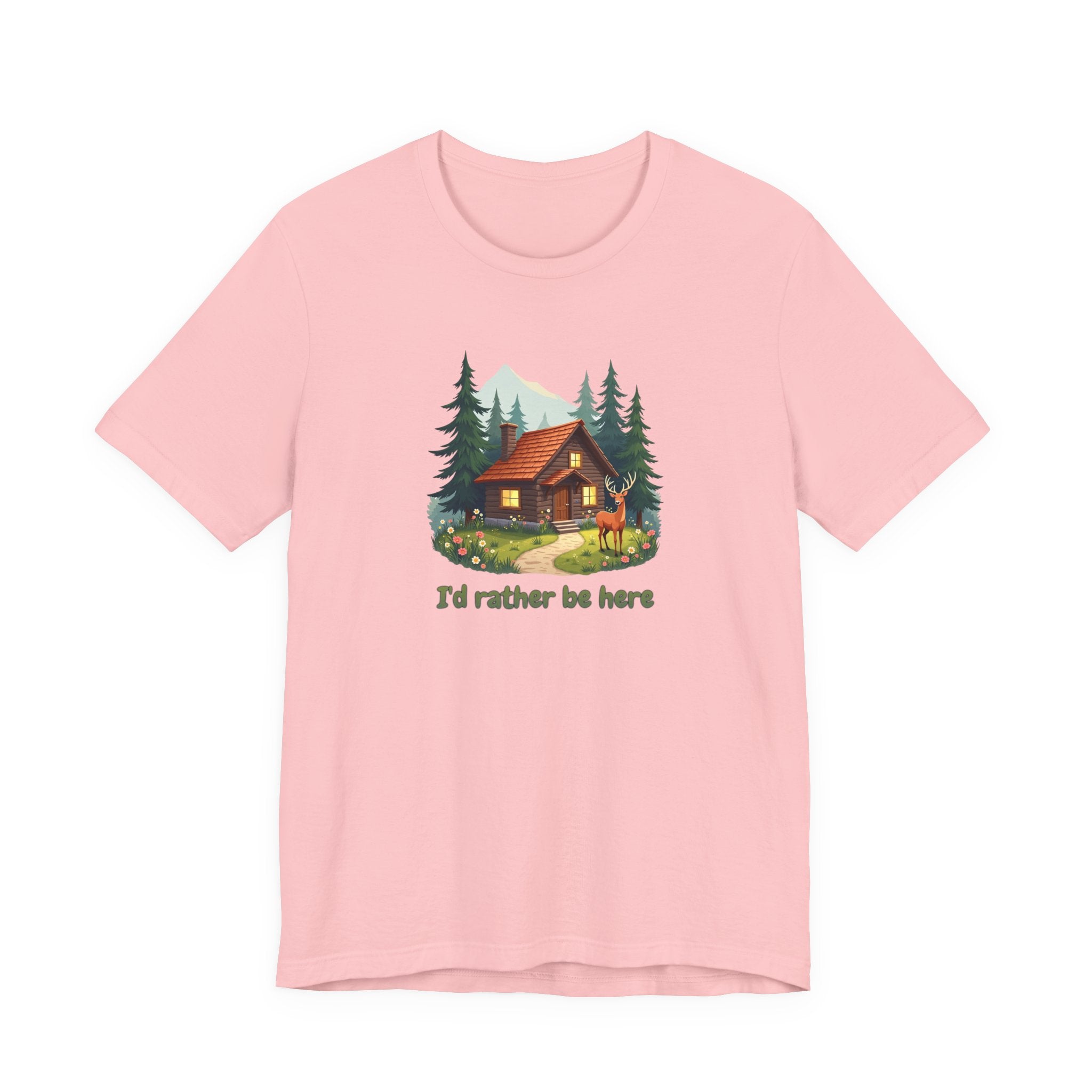 Cabin Escape T-Shirt — 'I'd Rather Be Here' Outdoors Tee